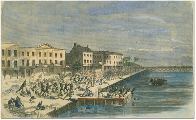 Battle of Galveston Painting Courtsey of the Texas State Library