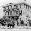 Ashton Villa when built in 1859, the house sat upon a partially submerged basement. During the grade-raising that followed the 1900 storm, the basement was filled in. When standing in front of the house today, one can still see the tops of the basement windows, partially hidden by flowers beds. 